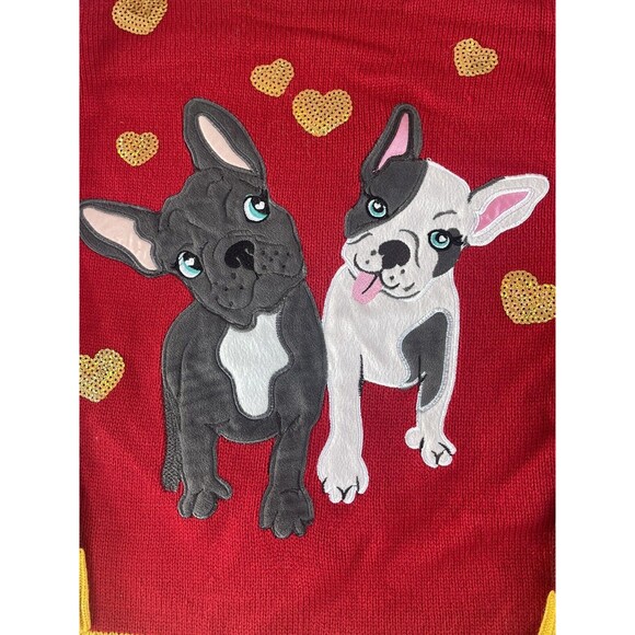 Margaux & Lexi Girls Red Combo Dog Pullover Holiday Sweater Sz L 14 New - Picture 3 of 7